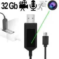 HD SpyCam im Handy-Ladekabel, 32 GB